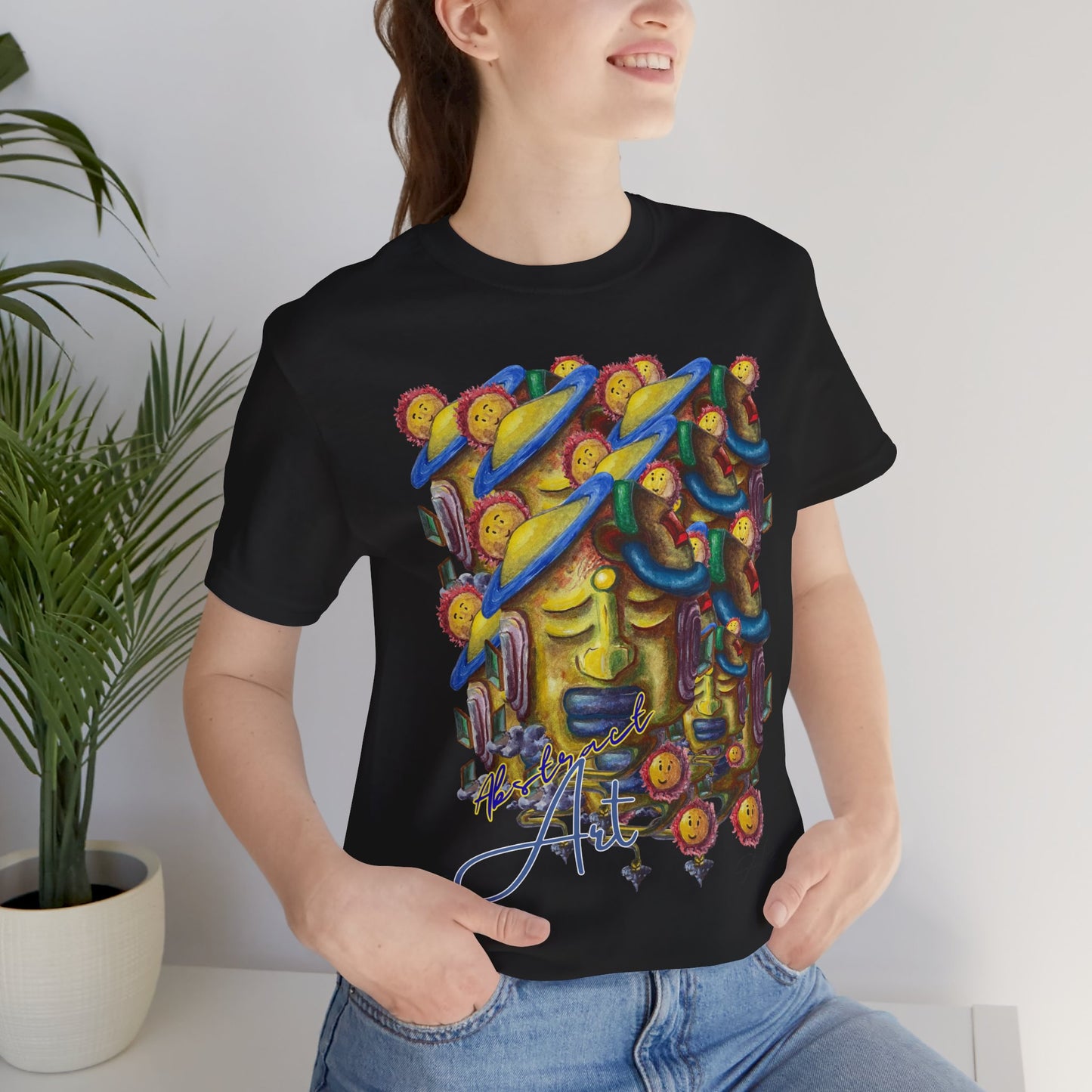 Abstract Art  face / By A Valadez / Unisex Jersey Short Sleeve Tee
