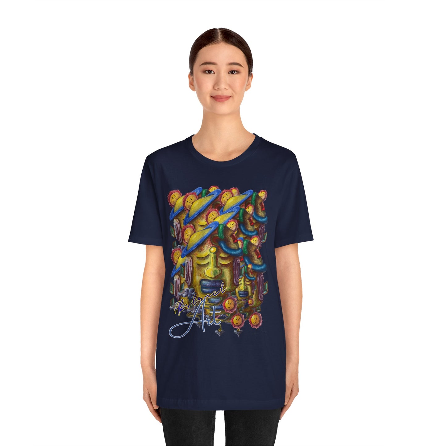 Abstract Art  face / By A Valadez / Unisex Jersey Short Sleeve Tee