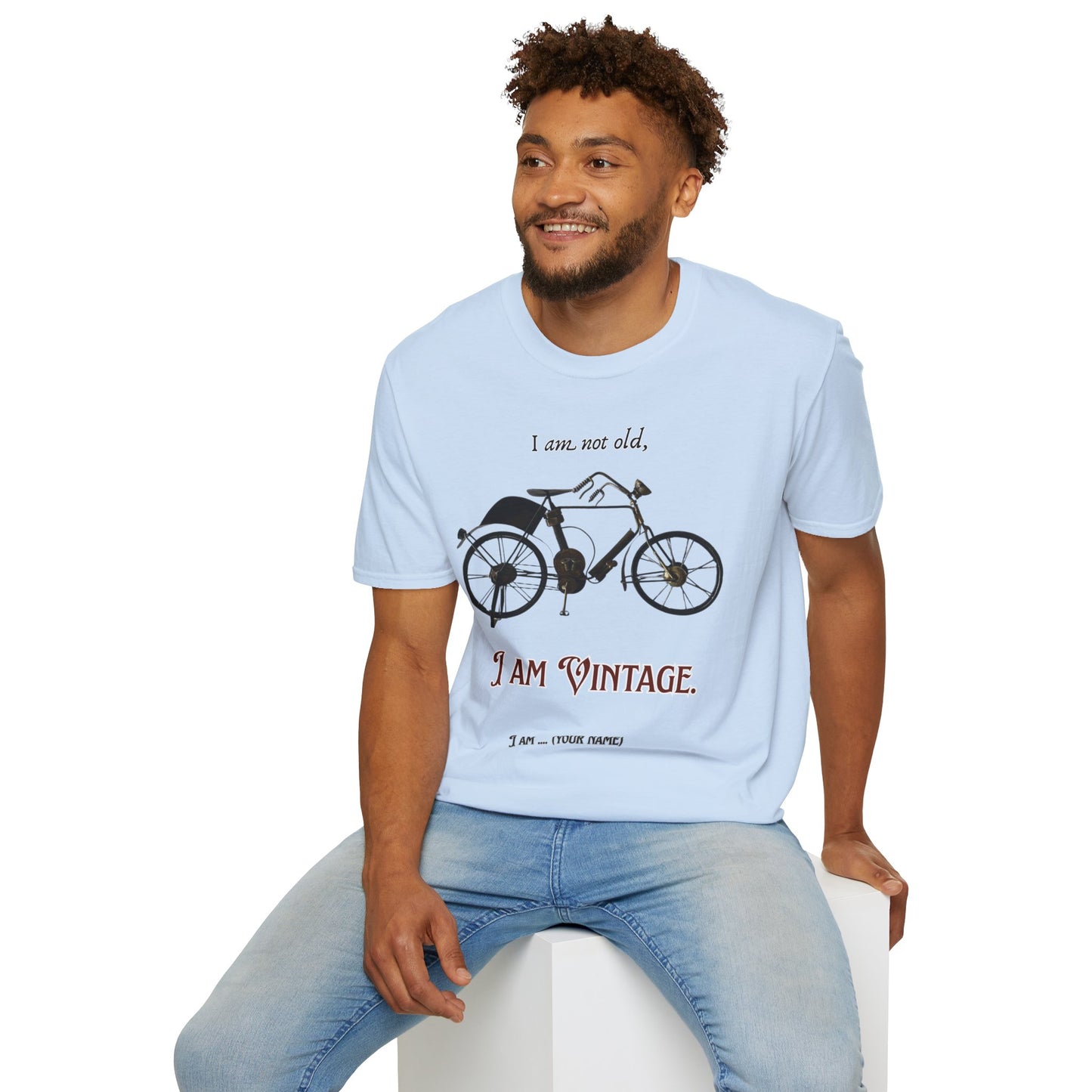 I am vintage by A Valadez / Unisex Softstyle T-Shirt