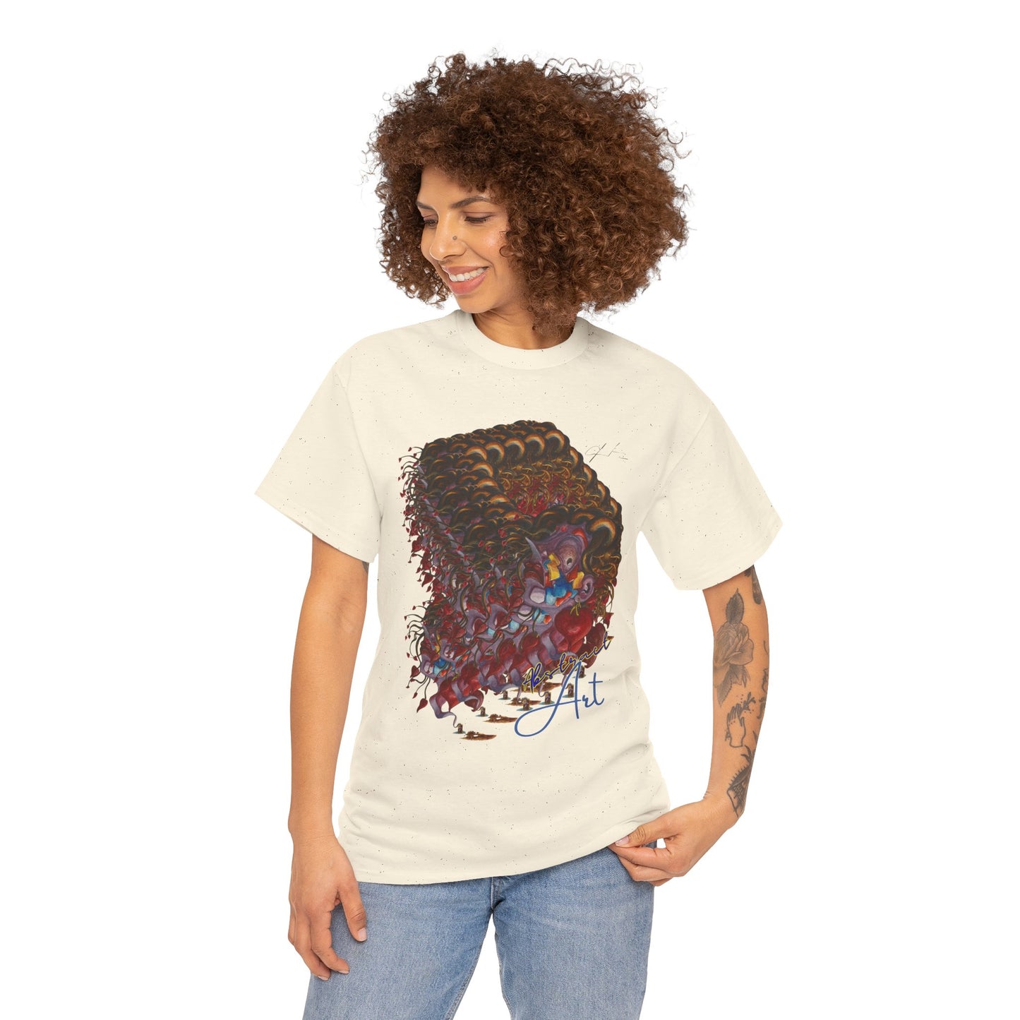 Queen of hearts/ By A Valadez/ Unisex Heavy Cotton Tee