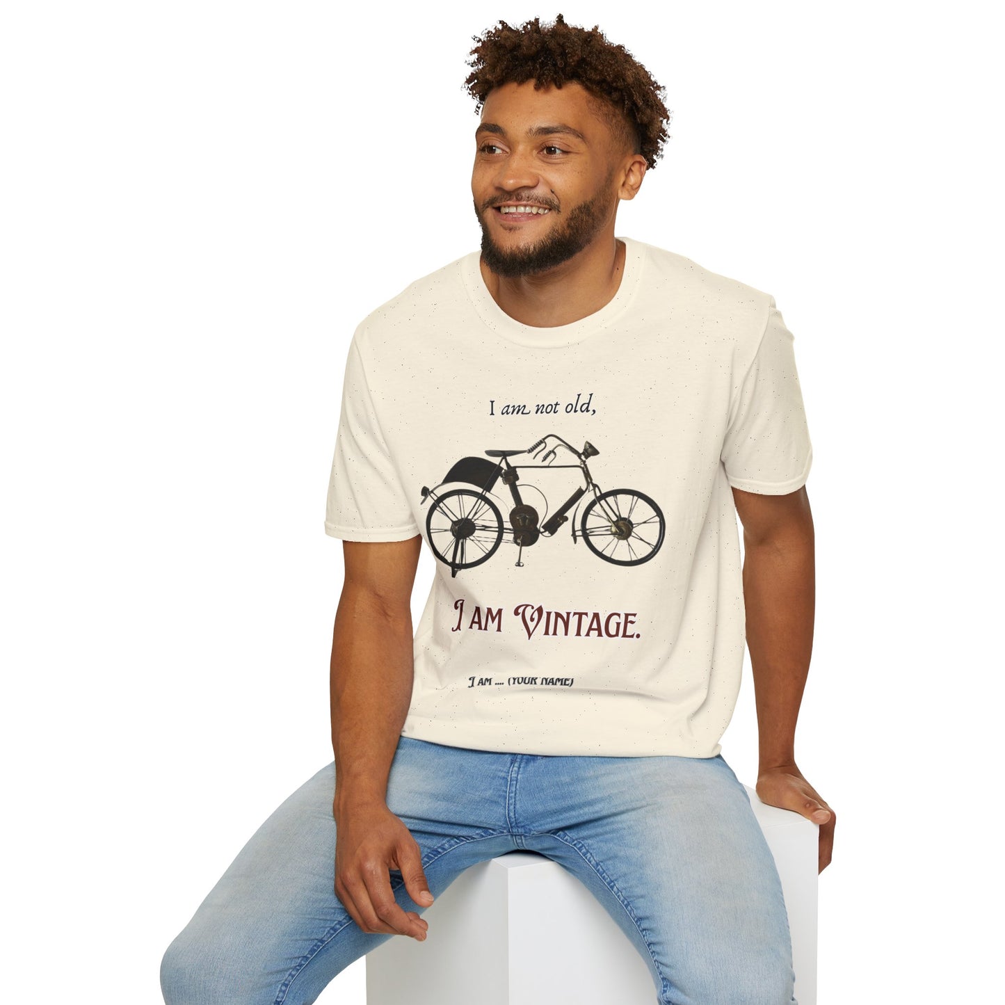 I am vintage by A Valadez / Unisex Softstyle T-Shirt