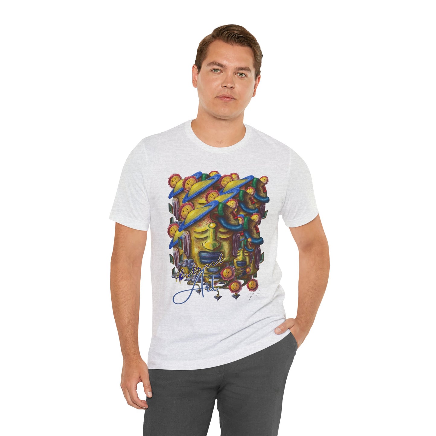 Abstract Art  face / By A Valadez / Unisex Jersey Short Sleeve Tee