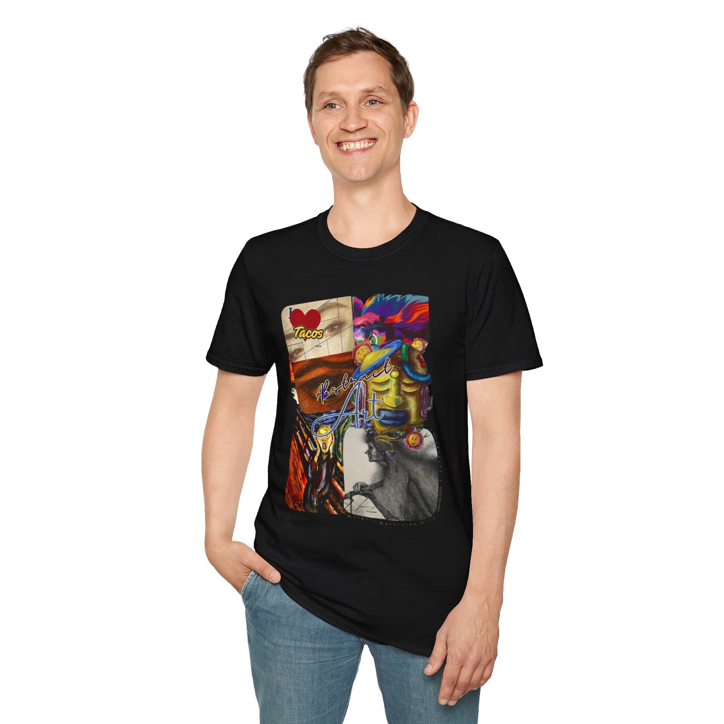 Abstract collage/ By A Valadez/ Unisex Softstyle T-Shirt