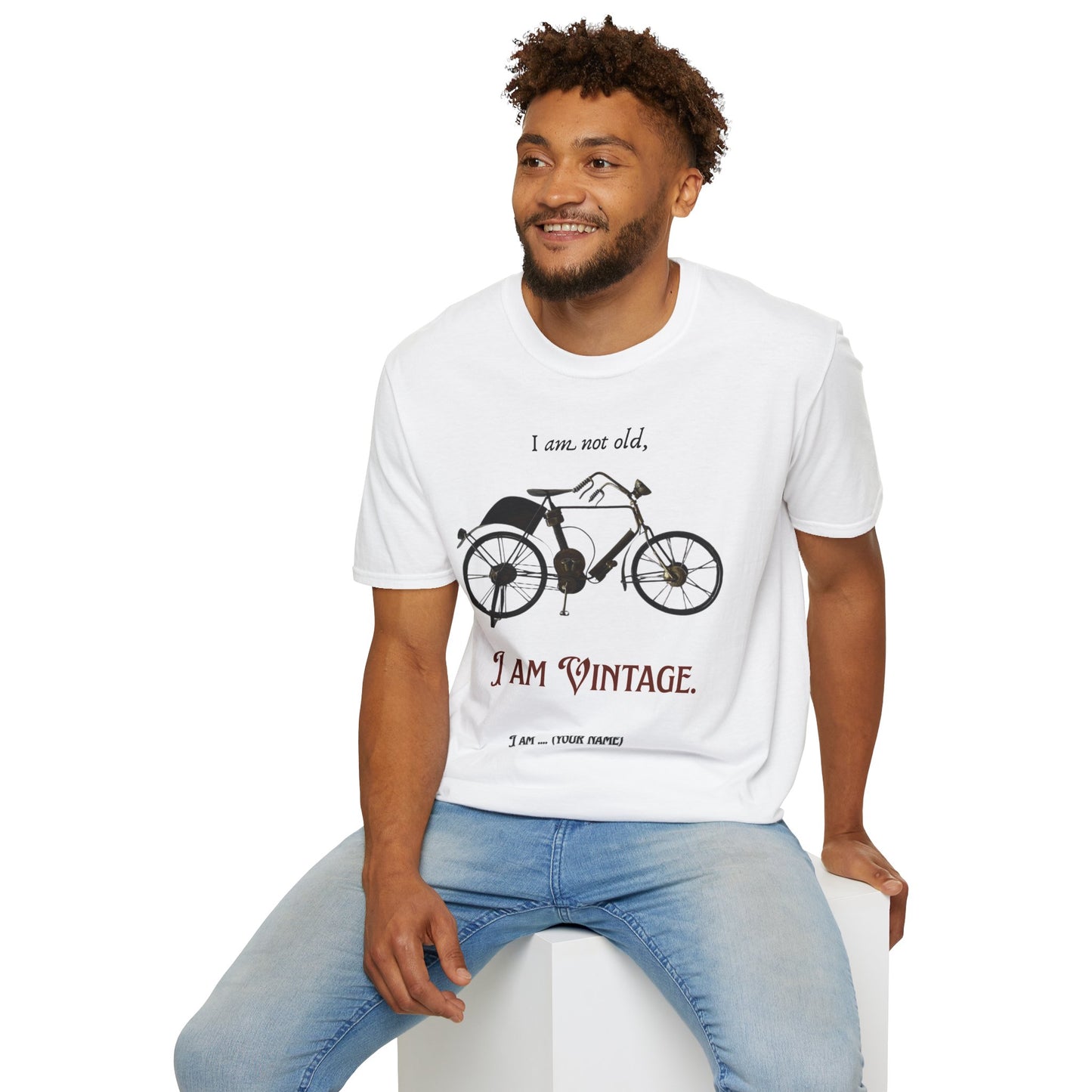 I am vintage by A Valadez / Unisex Softstyle T-Shirt