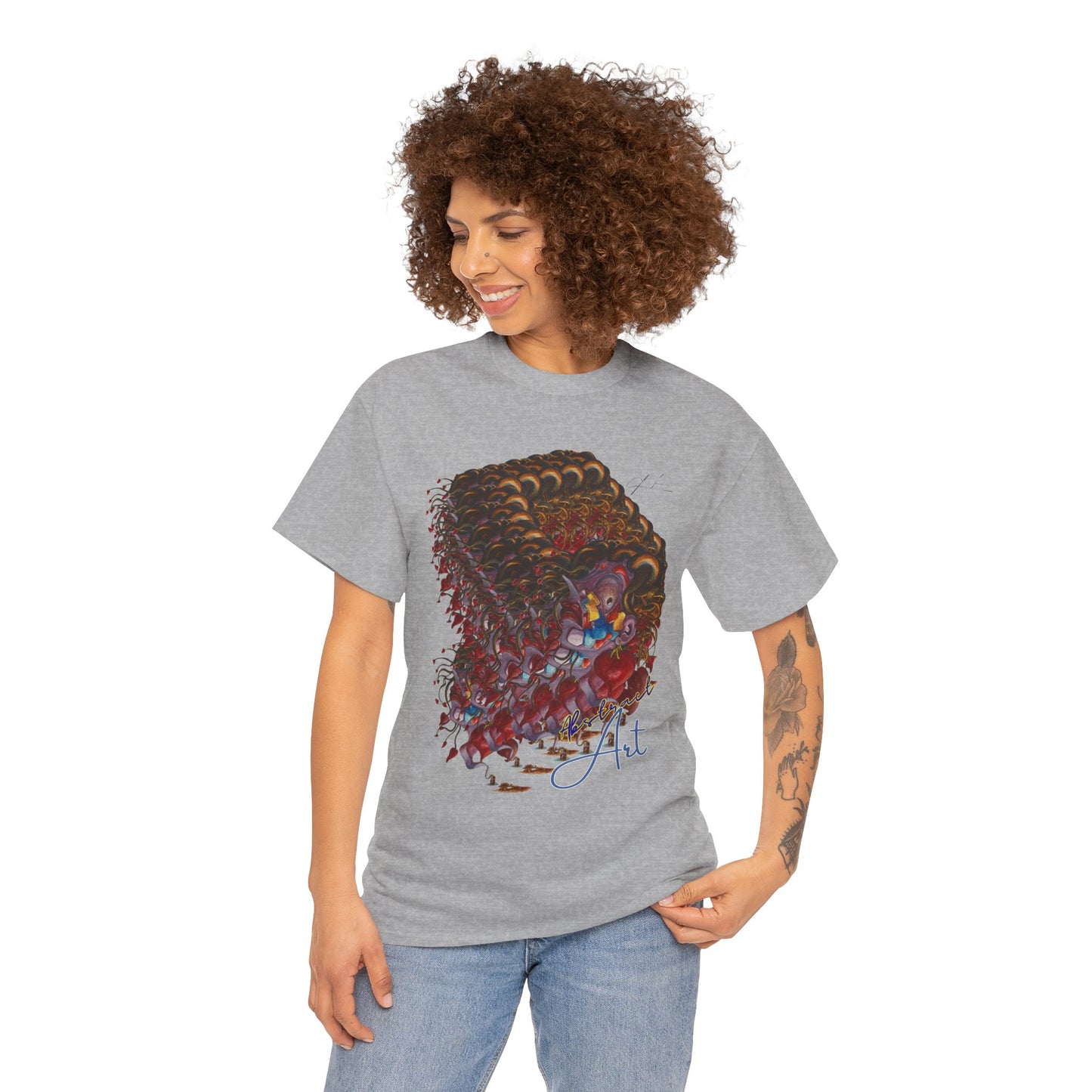 Queen of hearts/ By A Valadez/ Unisex Heavy Cotton Tee