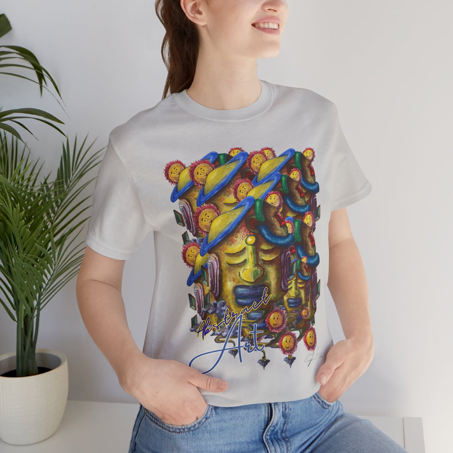 Abstract Art  face / By A Valadez / Unisex Jersey Short Sleeve Tee