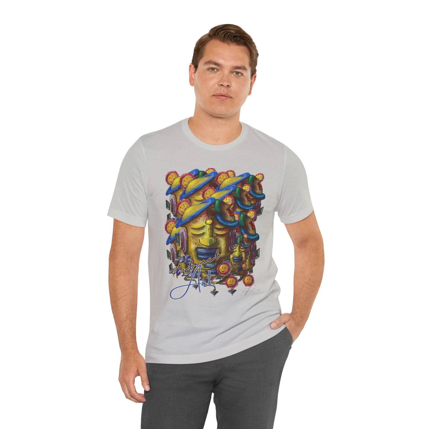 Abstract Art  face / By A Valadez / Unisex Jersey Short Sleeve Tee