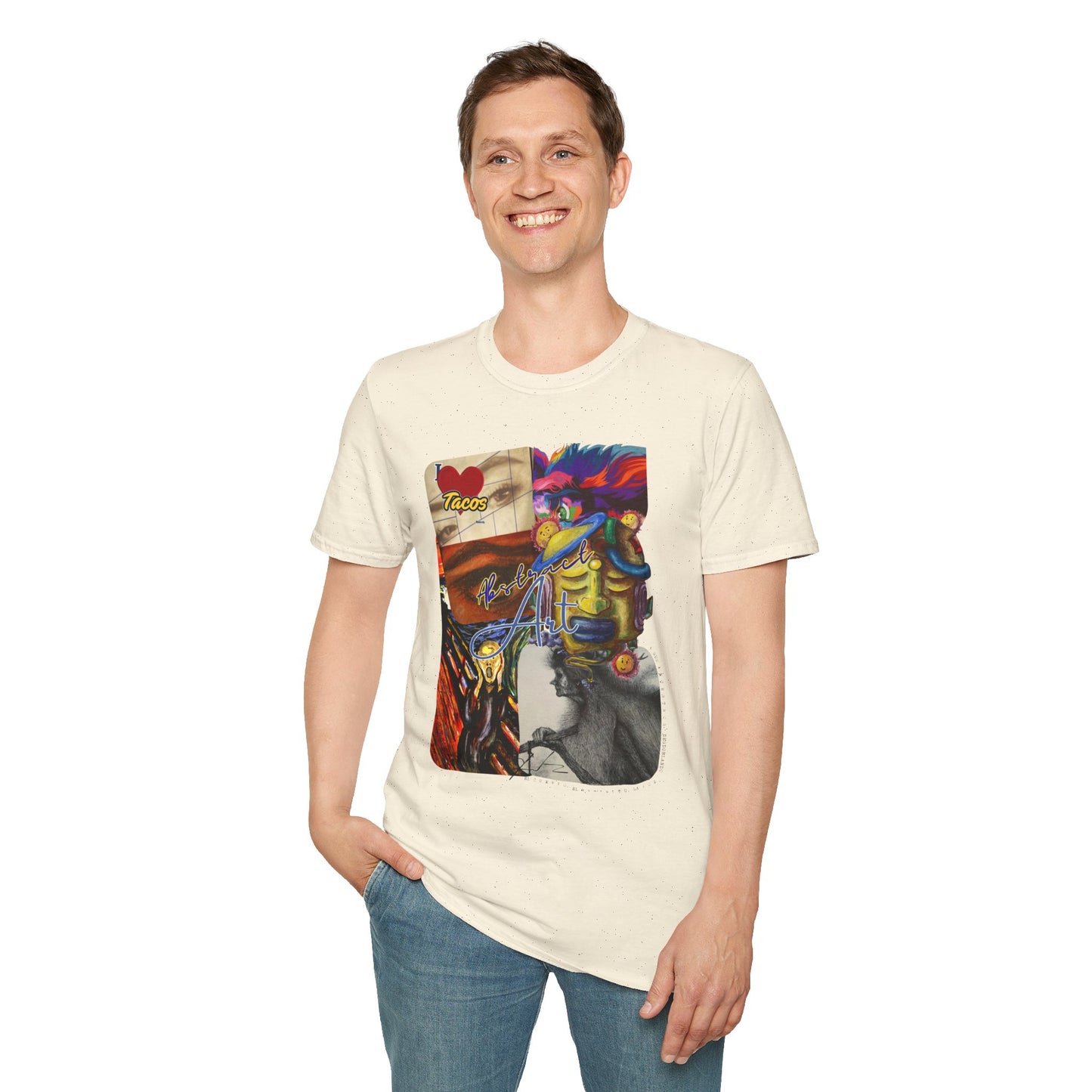 Abstract collage/ By A Valadez/ Unisex Softstyle T-Shirt