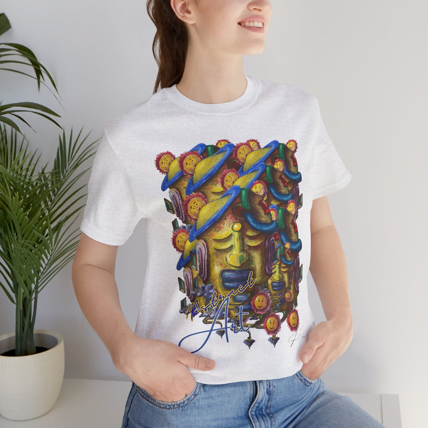 Abstract Art  face / By A Valadez / Unisex Jersey Short Sleeve Tee