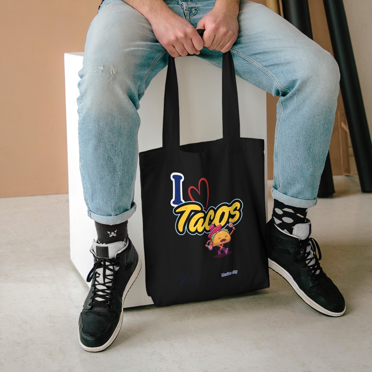 I love tacos Mexico City / By A Valadez / Cotton Tote Bag