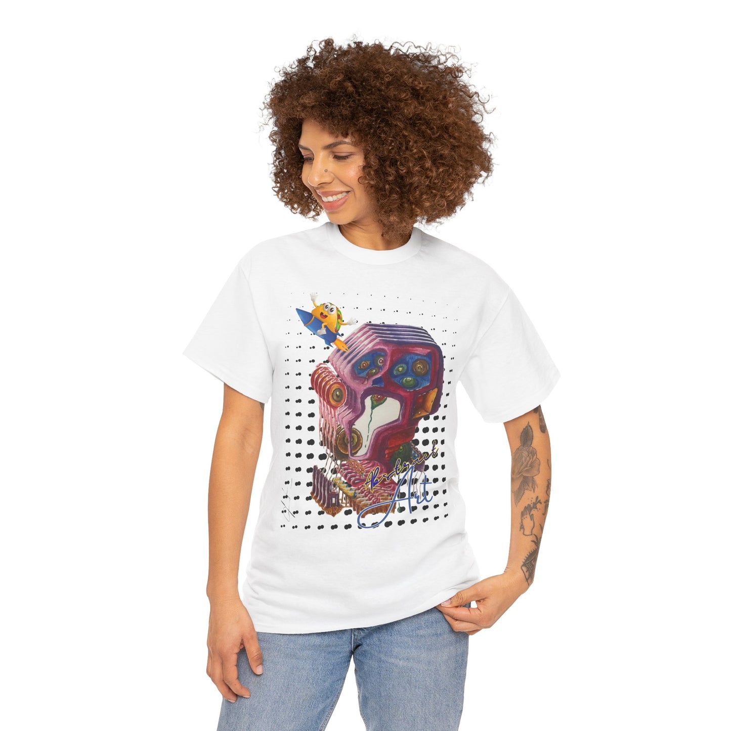 Surprised abstract/ By A Valadez/ Unisex Heavy Cotton Tee