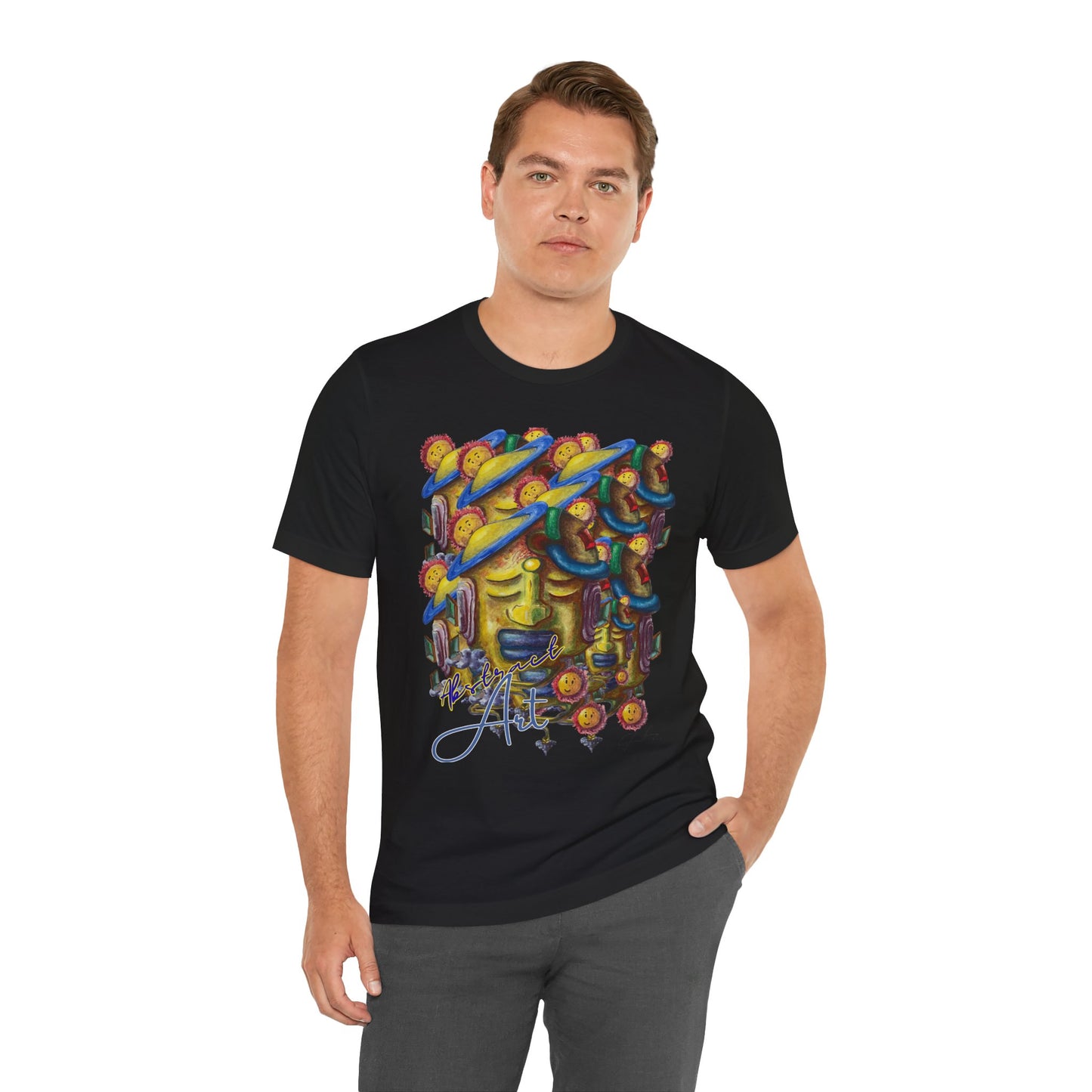 Abstract Art  face / By A Valadez / Unisex Jersey Short Sleeve Tee