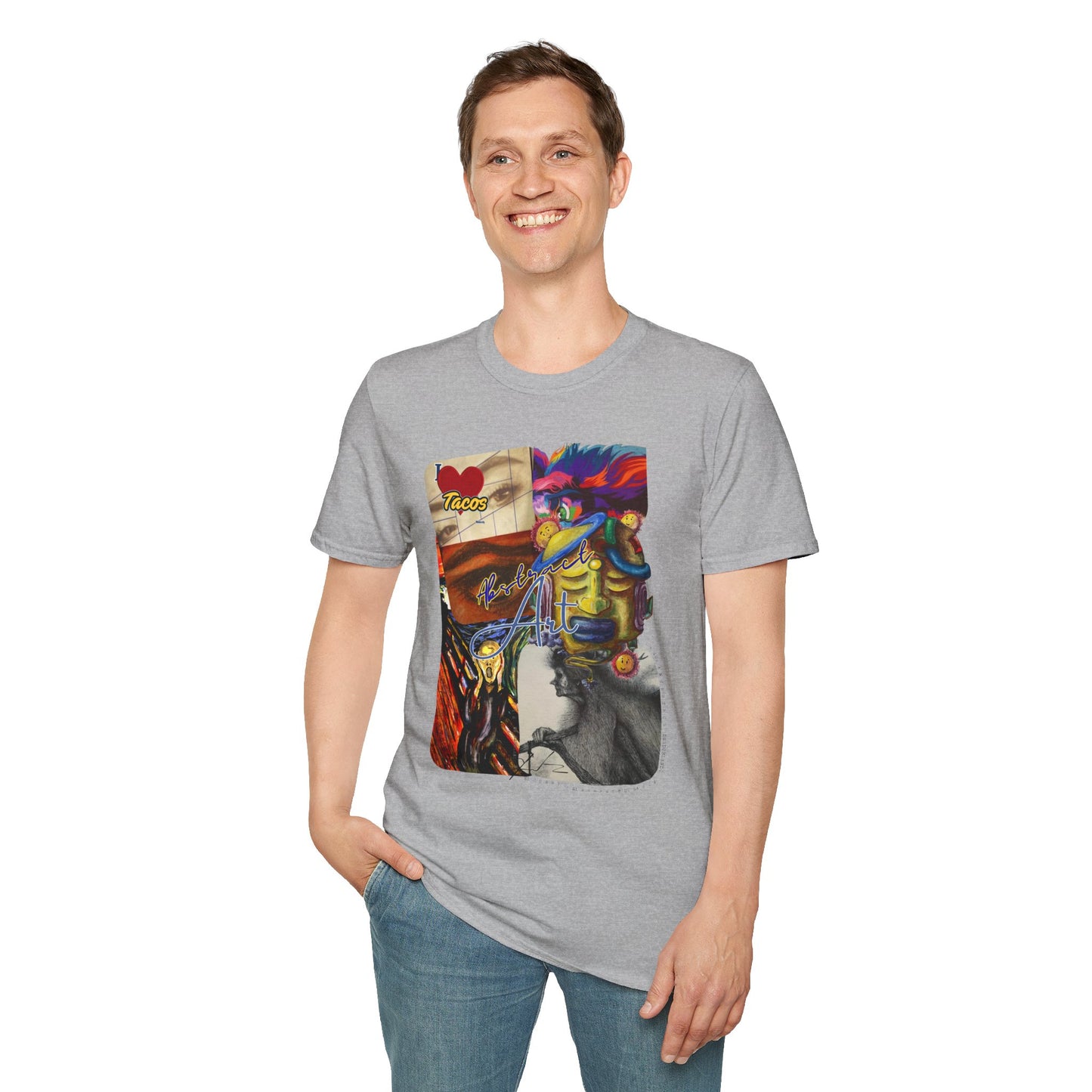 Abstract collage/ By A Valadez/ Unisex Softstyle T-Shirt