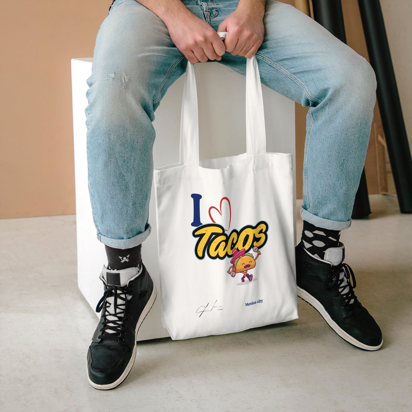 I love tacos Mexico City / By A Valadez / Cotton Tote Bag