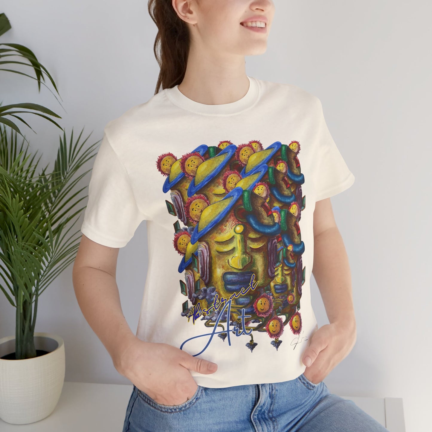 Abstract Art  face / By A Valadez / Unisex Jersey Short Sleeve Tee