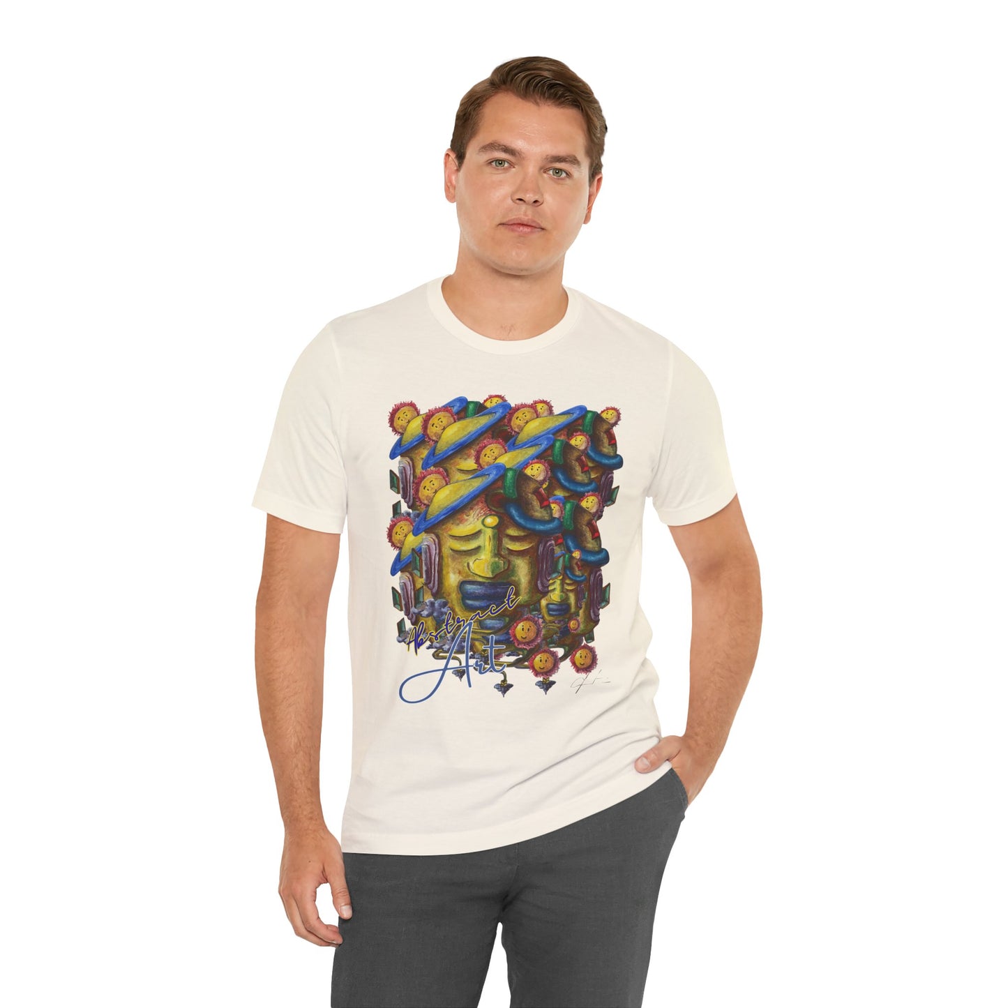 Abstract Art  face / By A Valadez / Unisex Jersey Short Sleeve Tee
