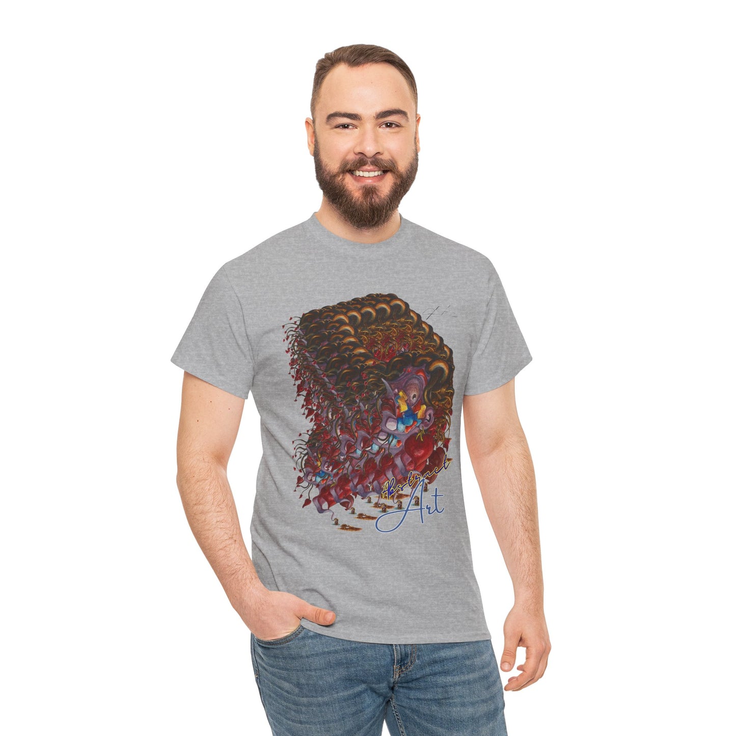 Queen of hearts/ By A Valadez/ Unisex Heavy Cotton Tee