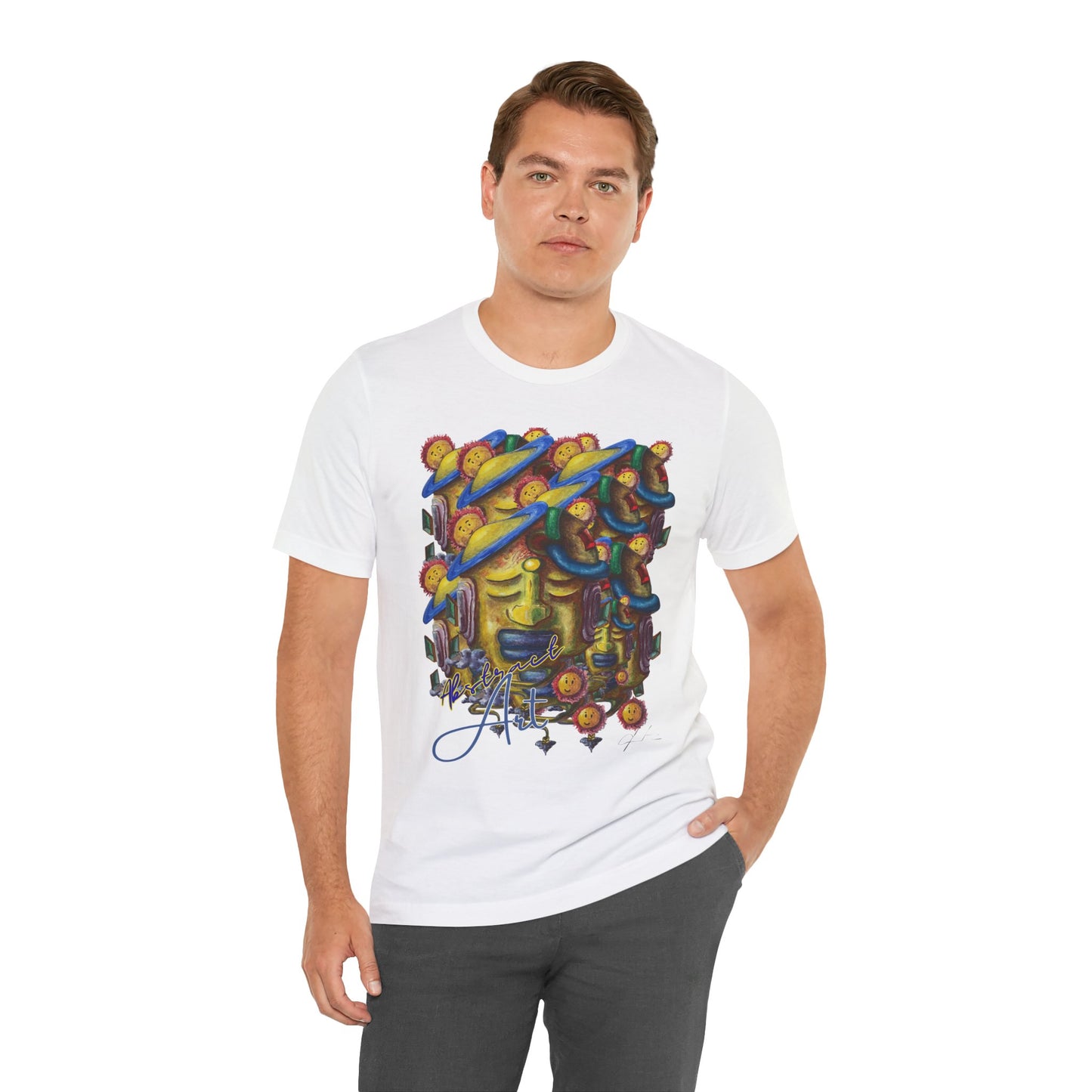 Abstract Art  face / By A Valadez / Unisex Jersey Short Sleeve Tee