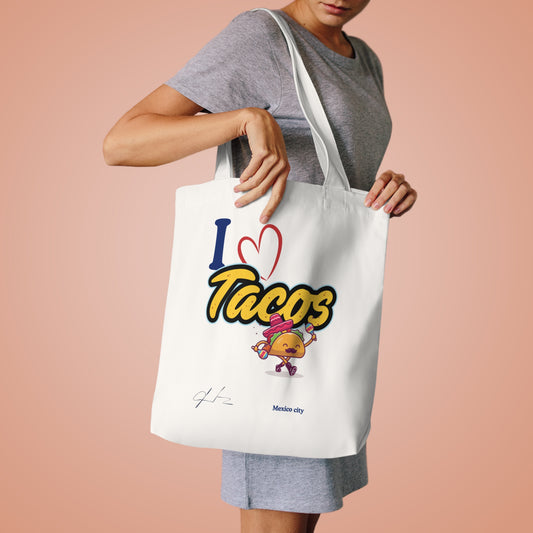 I love tacos Mexico City / By A Valadez / Cotton Tote Bag