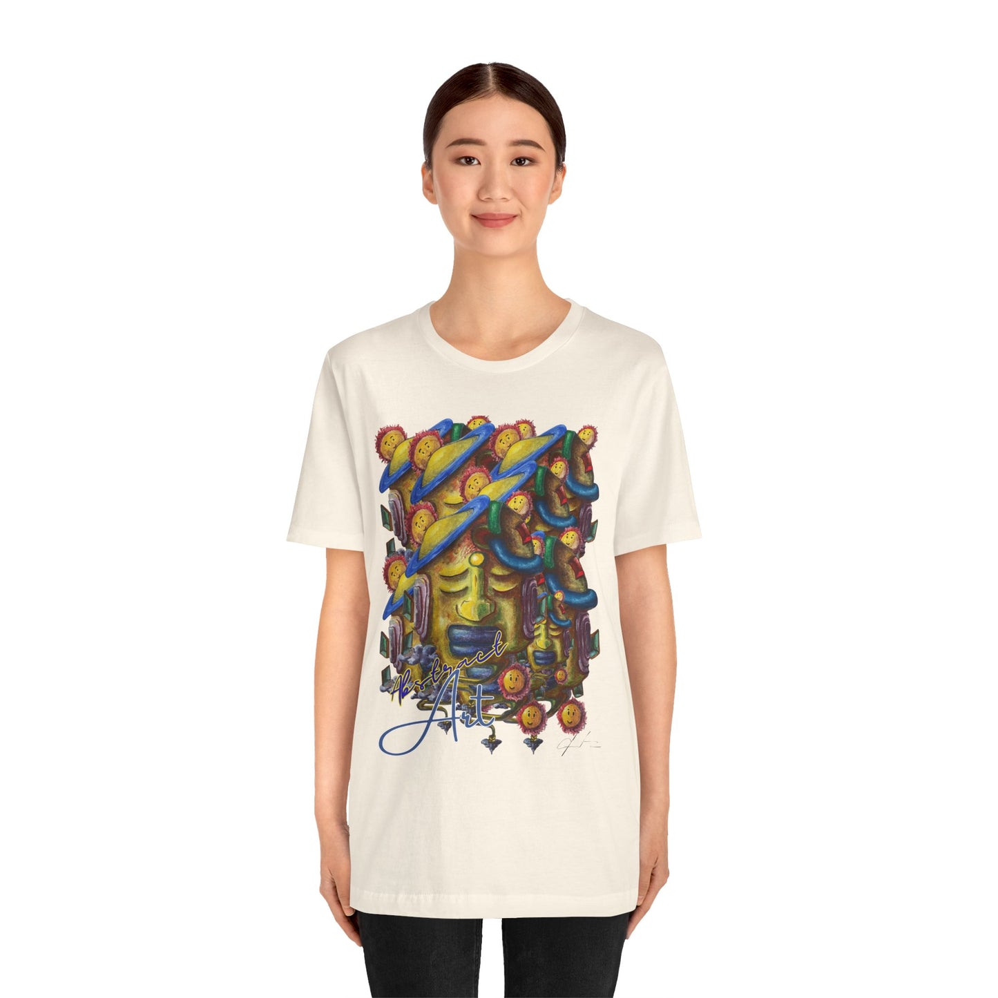 Abstract Art  face / By A Valadez / Unisex Jersey Short Sleeve Tee