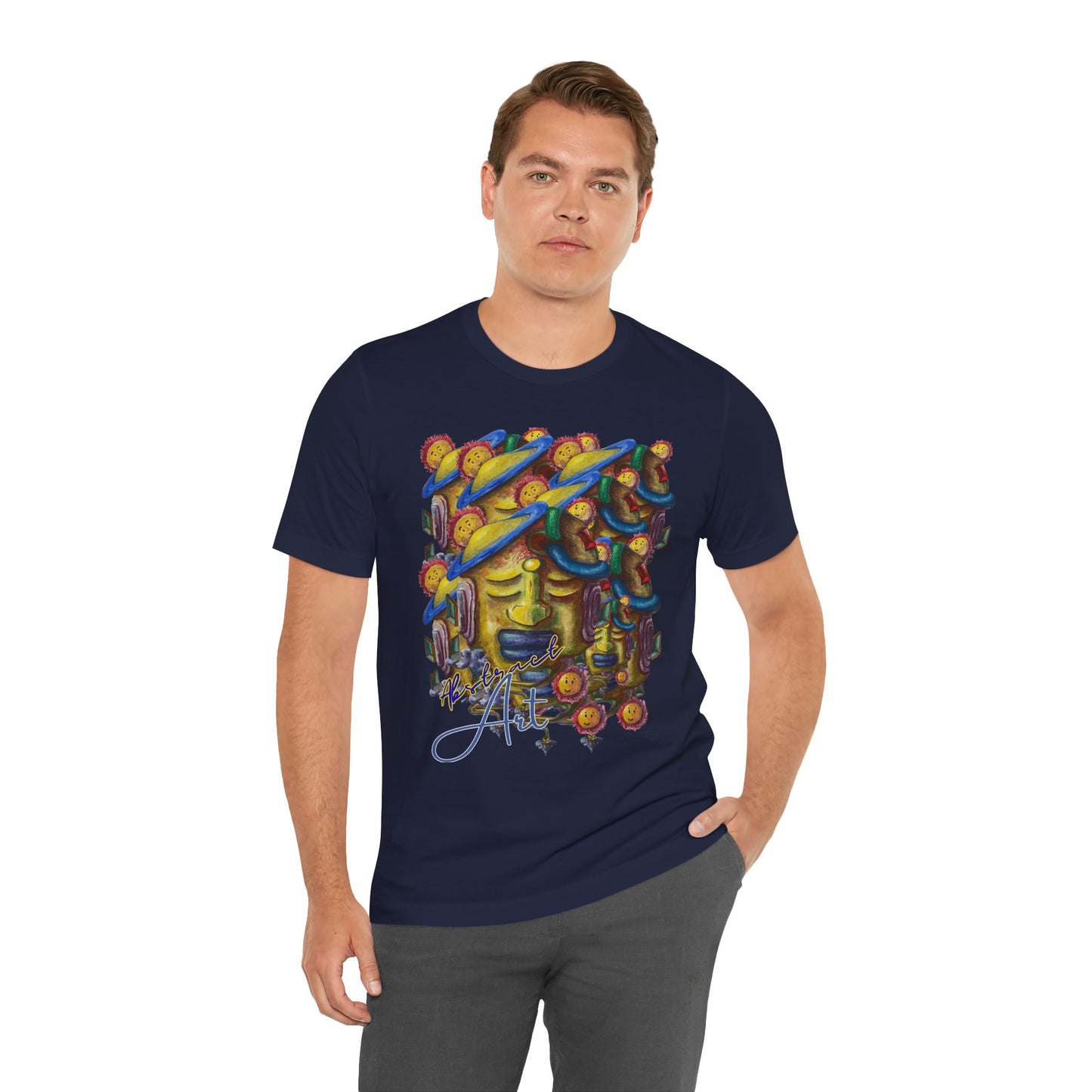 Abstract Art  face / By A Valadez / Unisex Jersey Short Sleeve Tee