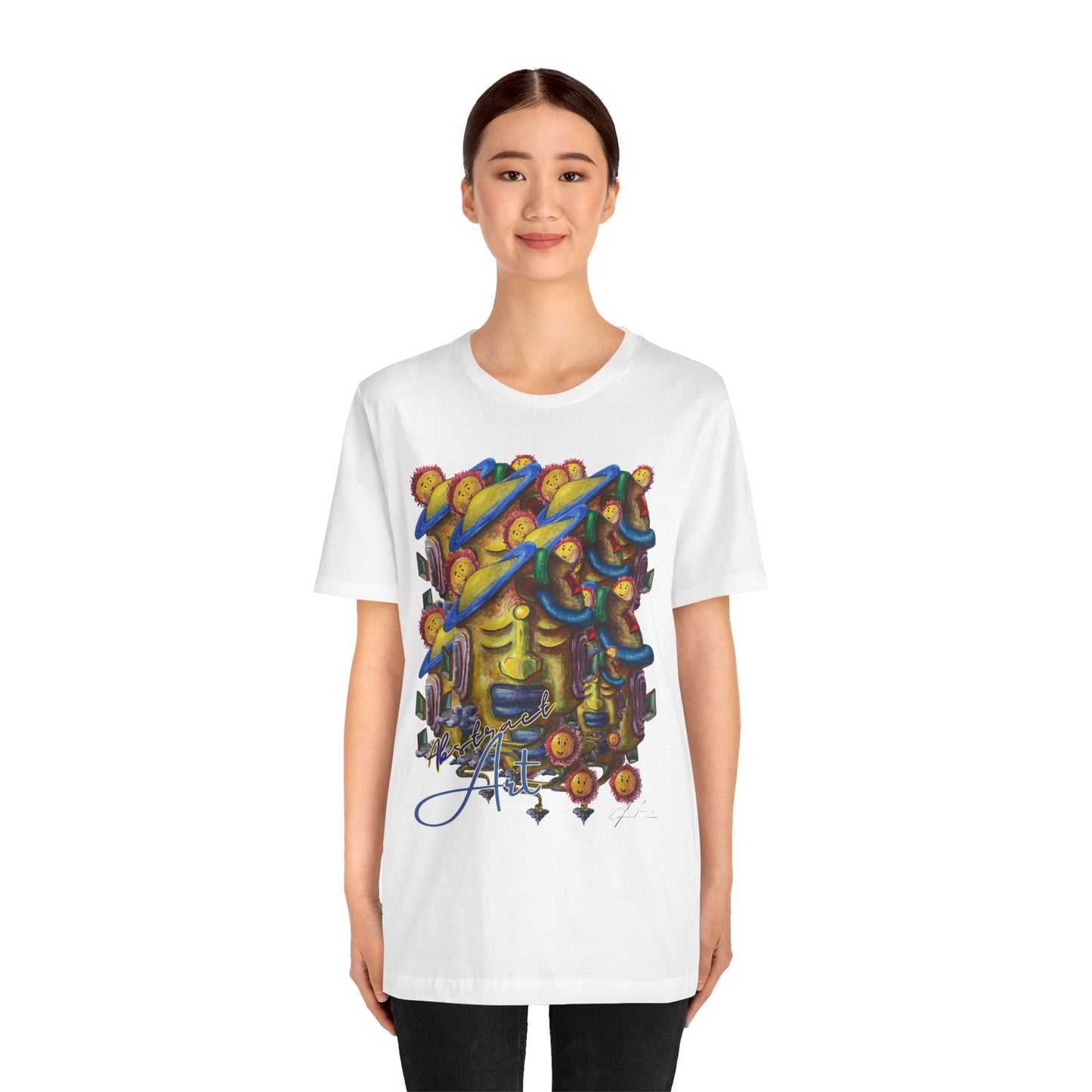 Abstract Art  face / By A Valadez / Unisex Jersey Short Sleeve Tee