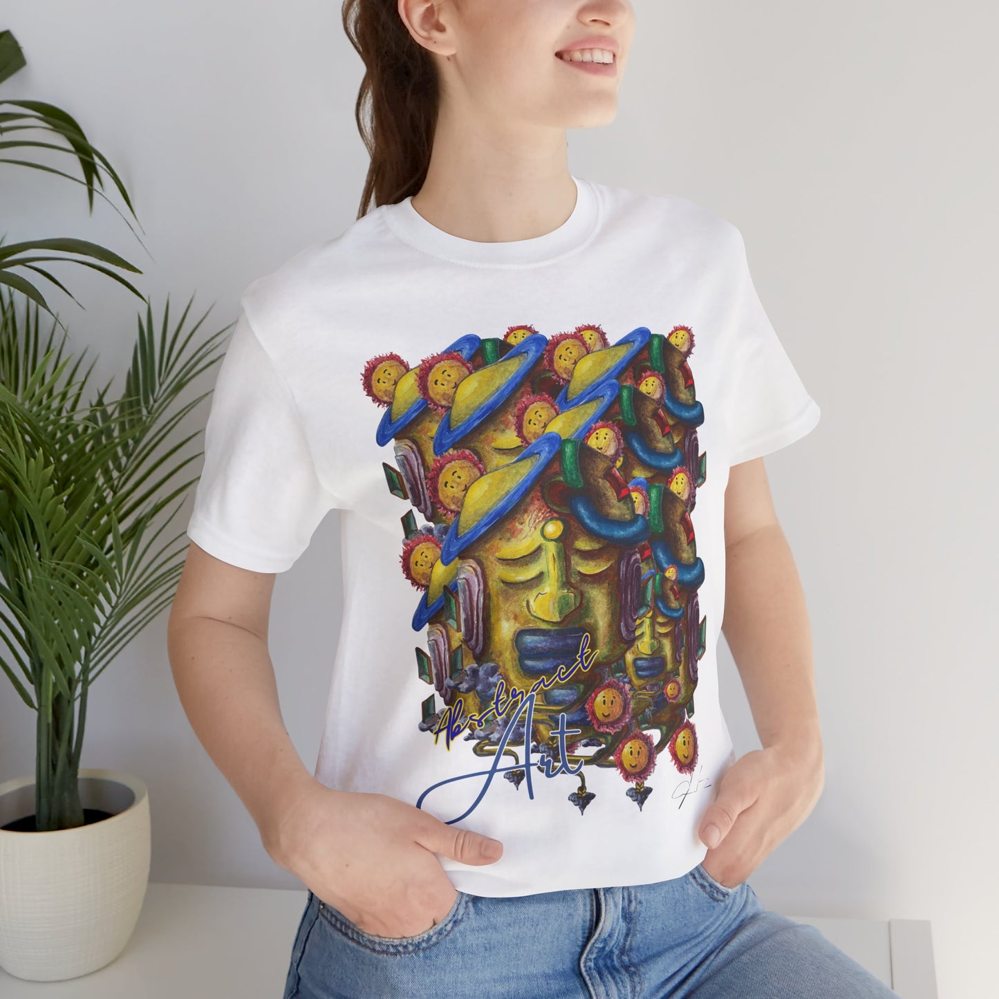 Abstract Art  face / By A Valadez / Unisex Jersey Short Sleeve Tee