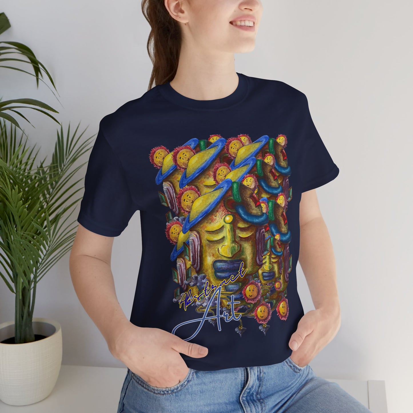 Abstract Art  face / By A Valadez / Unisex Jersey Short Sleeve Tee
